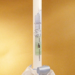 Taufkerze Himmel über Wiese