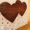 Hochzeitskerze Herz an Herz mit Glitzerband