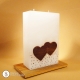 Hochzeitskerze Herz an Herz mit Glitzerband