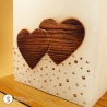 Hochzeitskerze Herz an Herz mit Glitzerband
