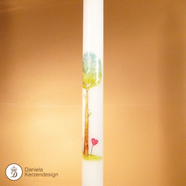 Taufkerze Lebensbaum im Jugendstil