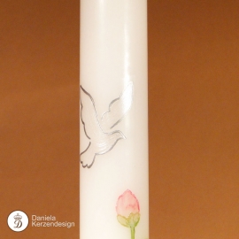 Taufkerze Wasserlilie gemalt