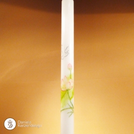 Taufkerze Wasserlilie gemalt