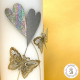 Hochzeitskerze Herzblumen mit Schmetterlingen