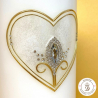 Hochzeitskerze Herz mit Glitzerblume