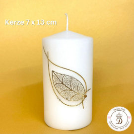 Kerze mit Silberblatt