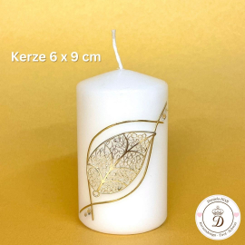 Kerze mit Silberblatt