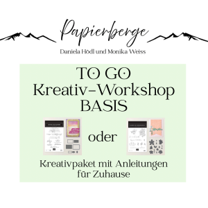 Materialpaket zum Kreativ Workshop vom Papierberge Team Daniela Hödl und Monika Weiss