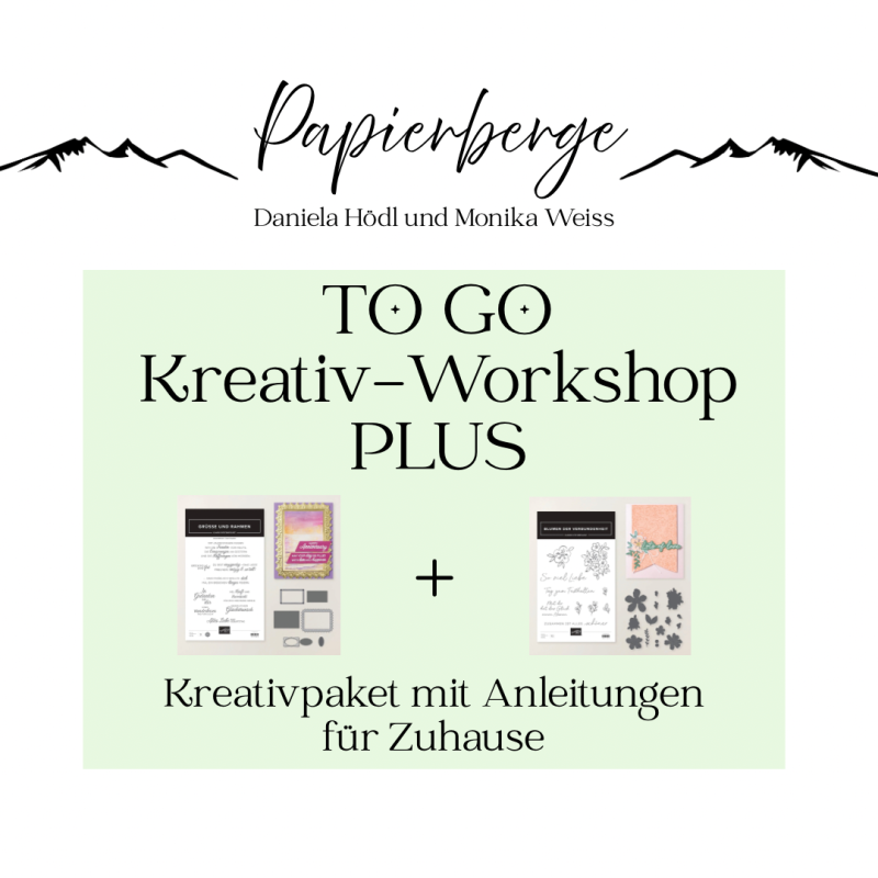 Materialpaket zum Kreativ Workshop vom Papierberge Team Daniela Hödl und Monika Weiss