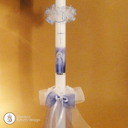 Tropfenfänger Tüll mit blauem Rand