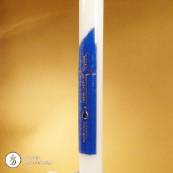 Taufkerze Tautropfen blau